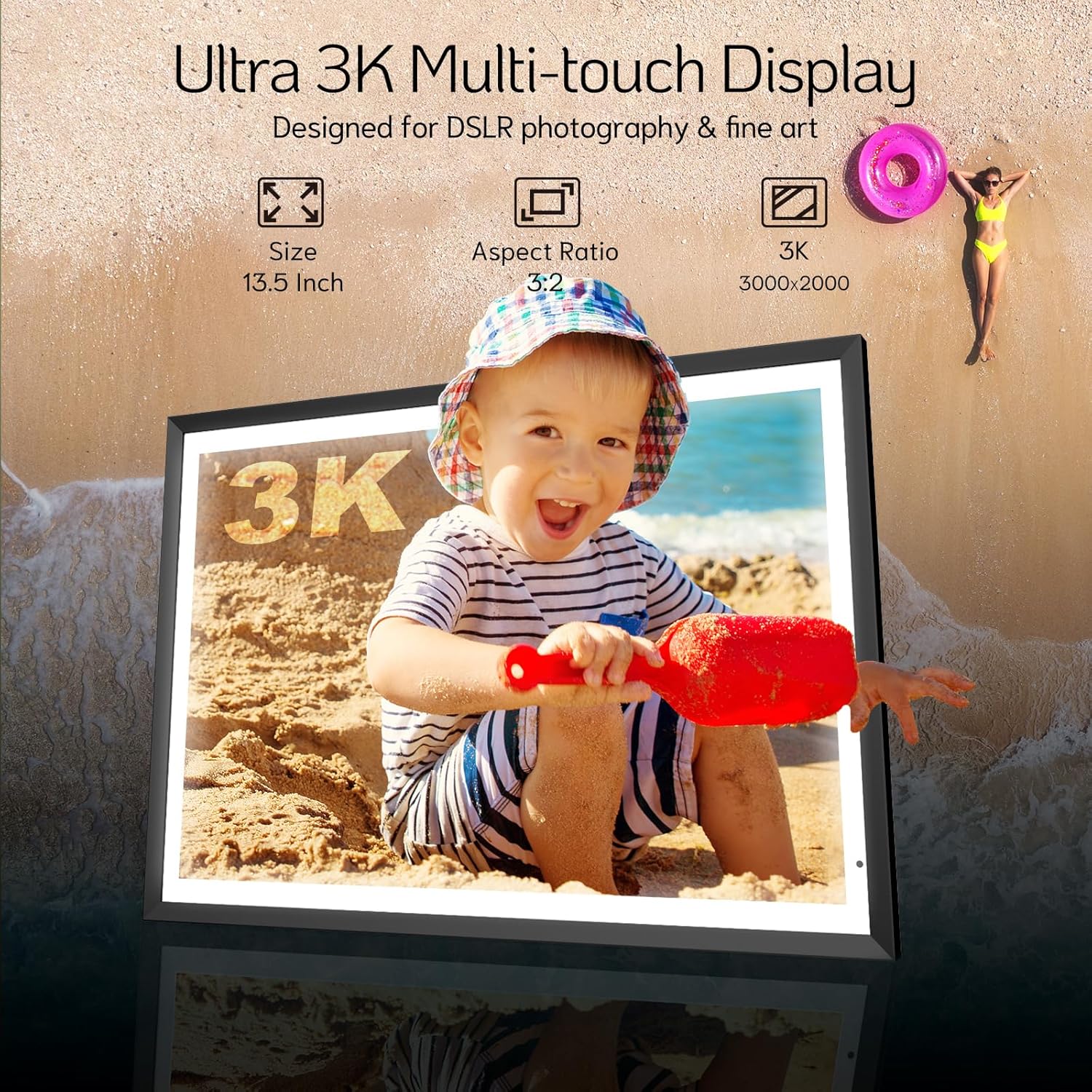 NexFoto Ultra 3K | 13.5 inch Digital Picture Frame