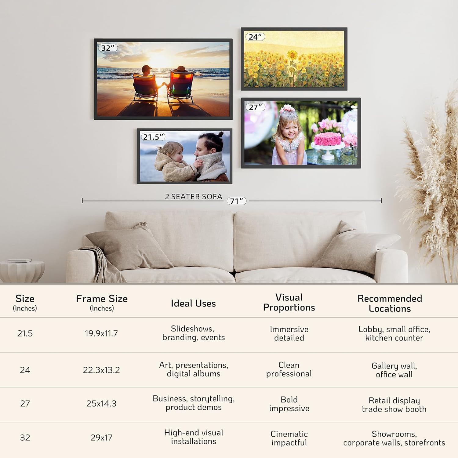 NexFoto Classic Pro  22 | 21.5 inch Digital Picture Frame - Wood