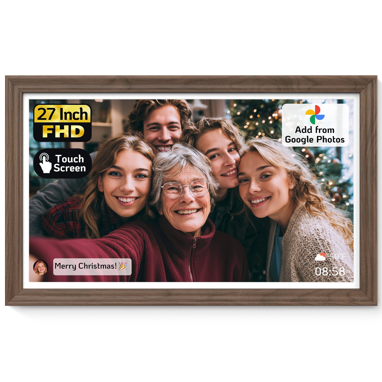 NexFoto Classic Pro Max | Digital Picture Frame - Walnut