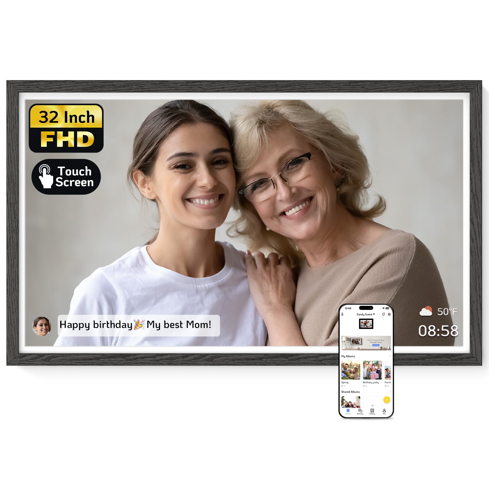 Elite Pro 32 Max | 32" FHD Black Wood Touchscreen