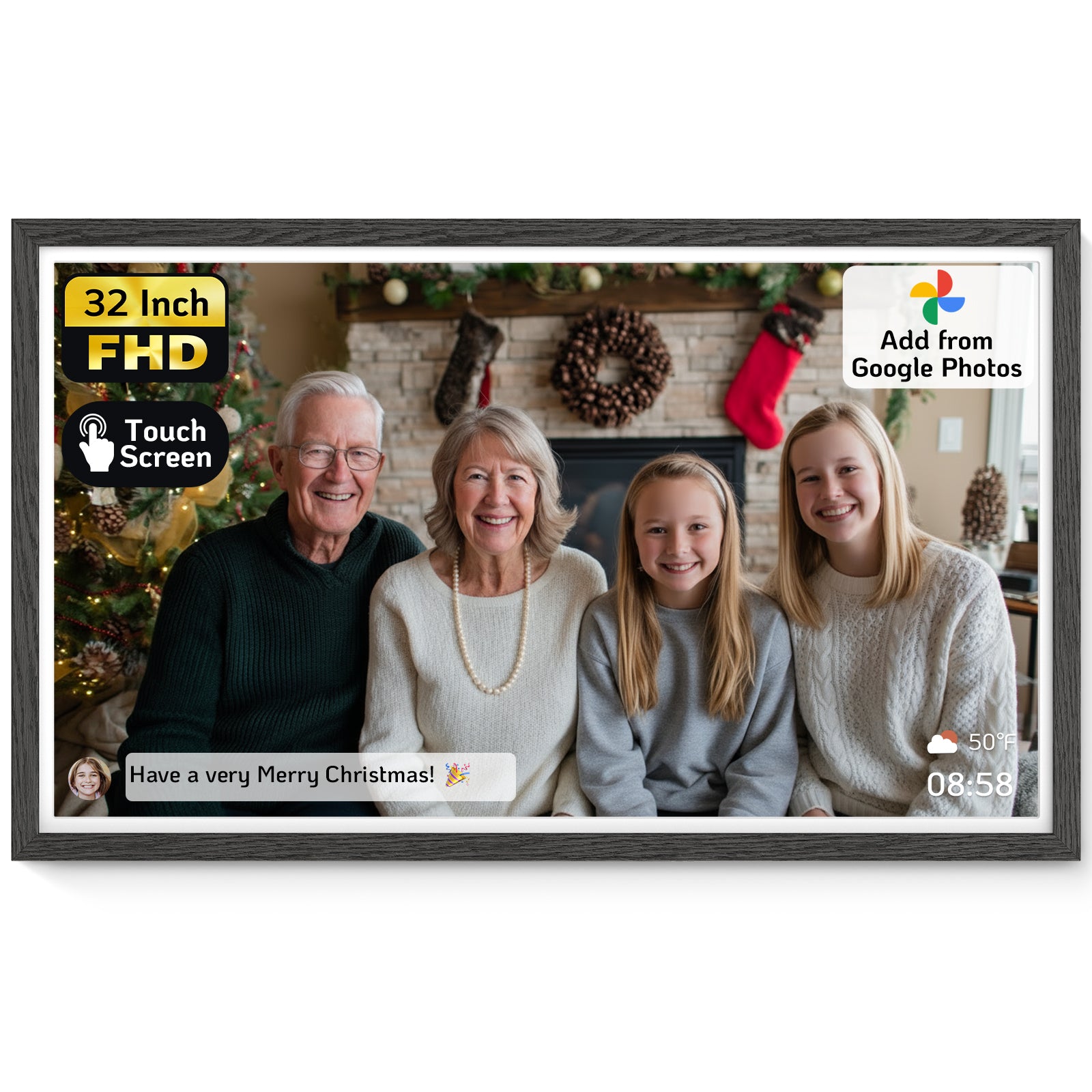 NexFoto Classic Pro 32 Max | 32 inch Digital Picture Frame - Wood