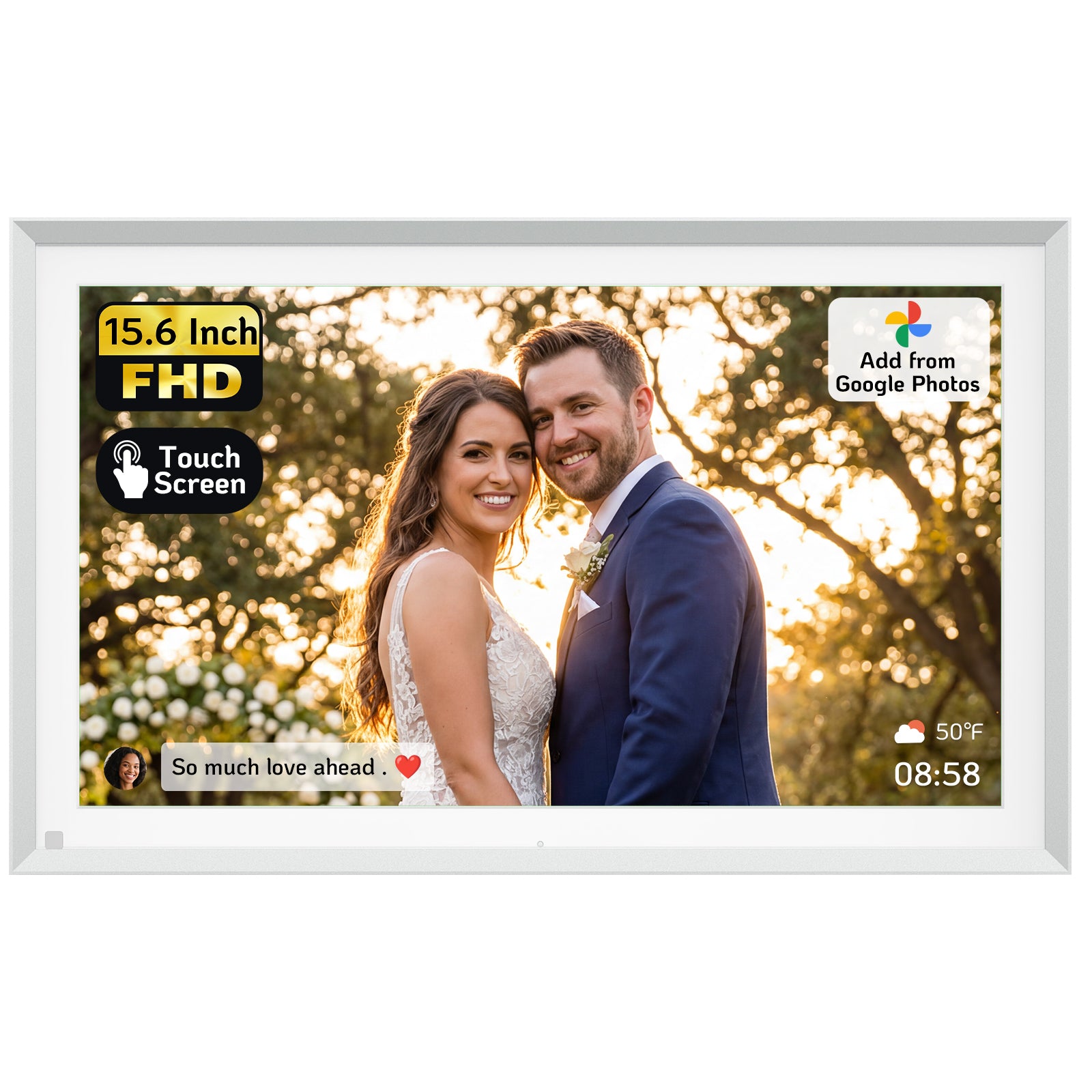 NexFoto Elite Pro 16 | 15.6 inch Digital Picture Frame - Sliver