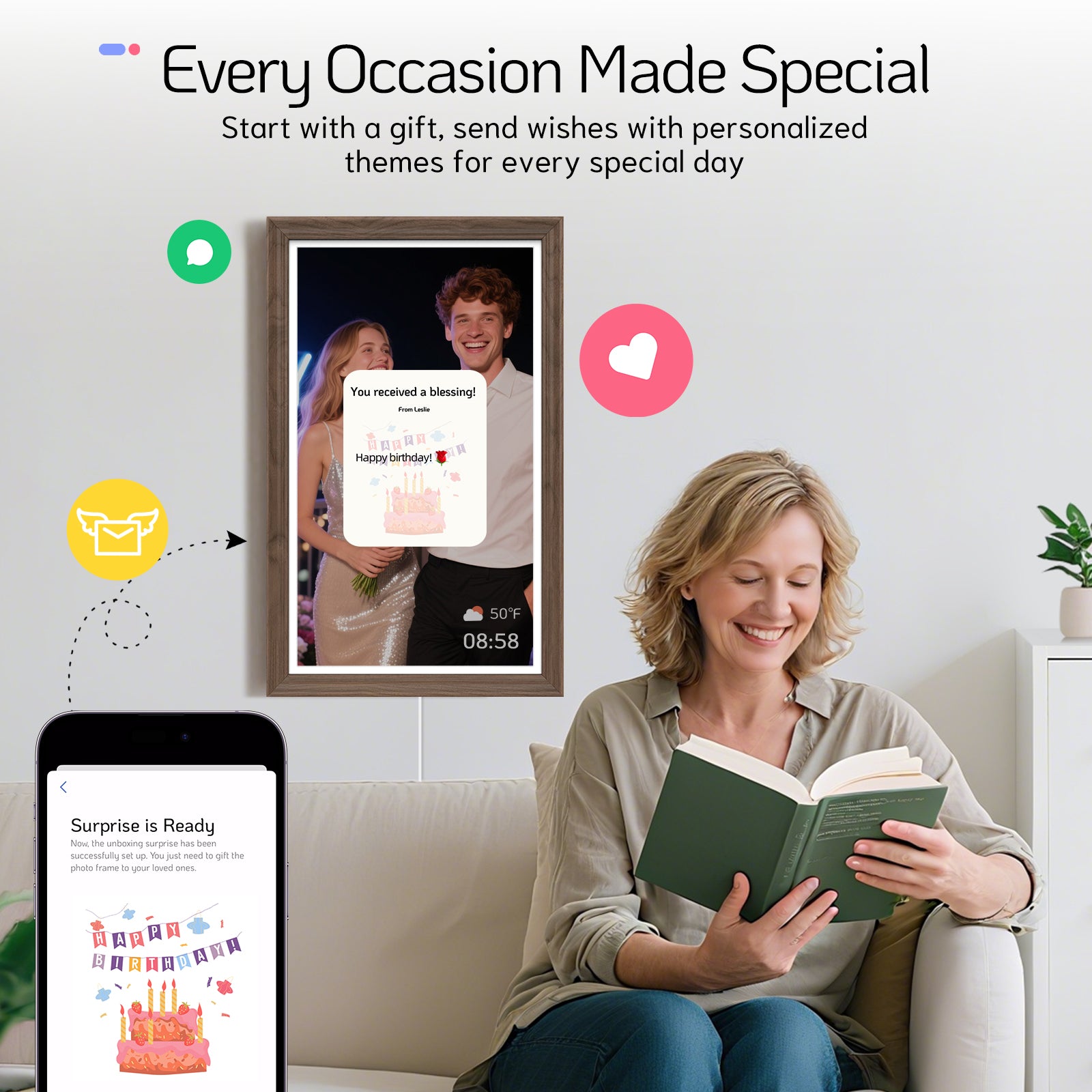 Start with a gift, send wishes with personalizedthemes for every special day.