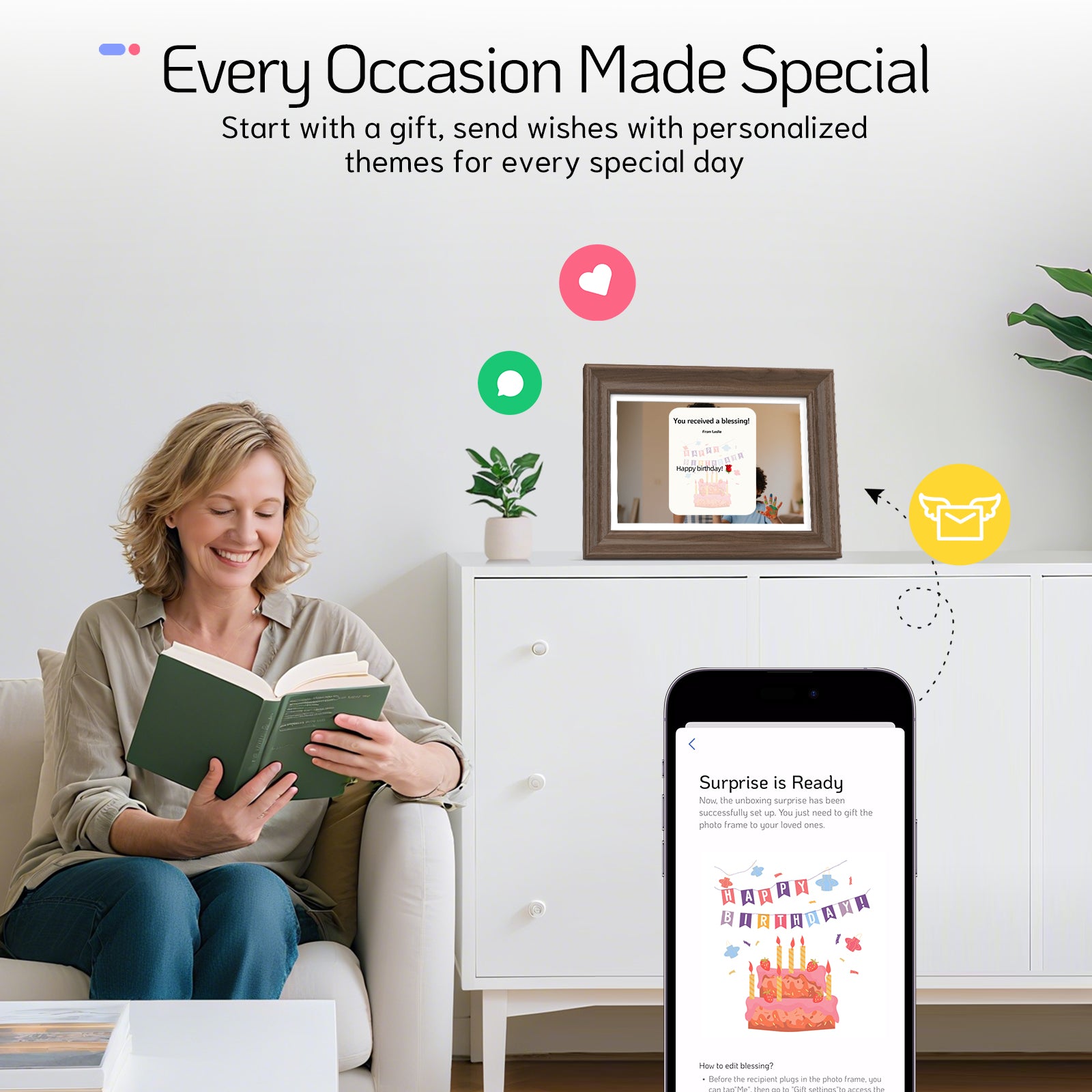 Start with a gift, send wishes with personalizedthemes for every special day.