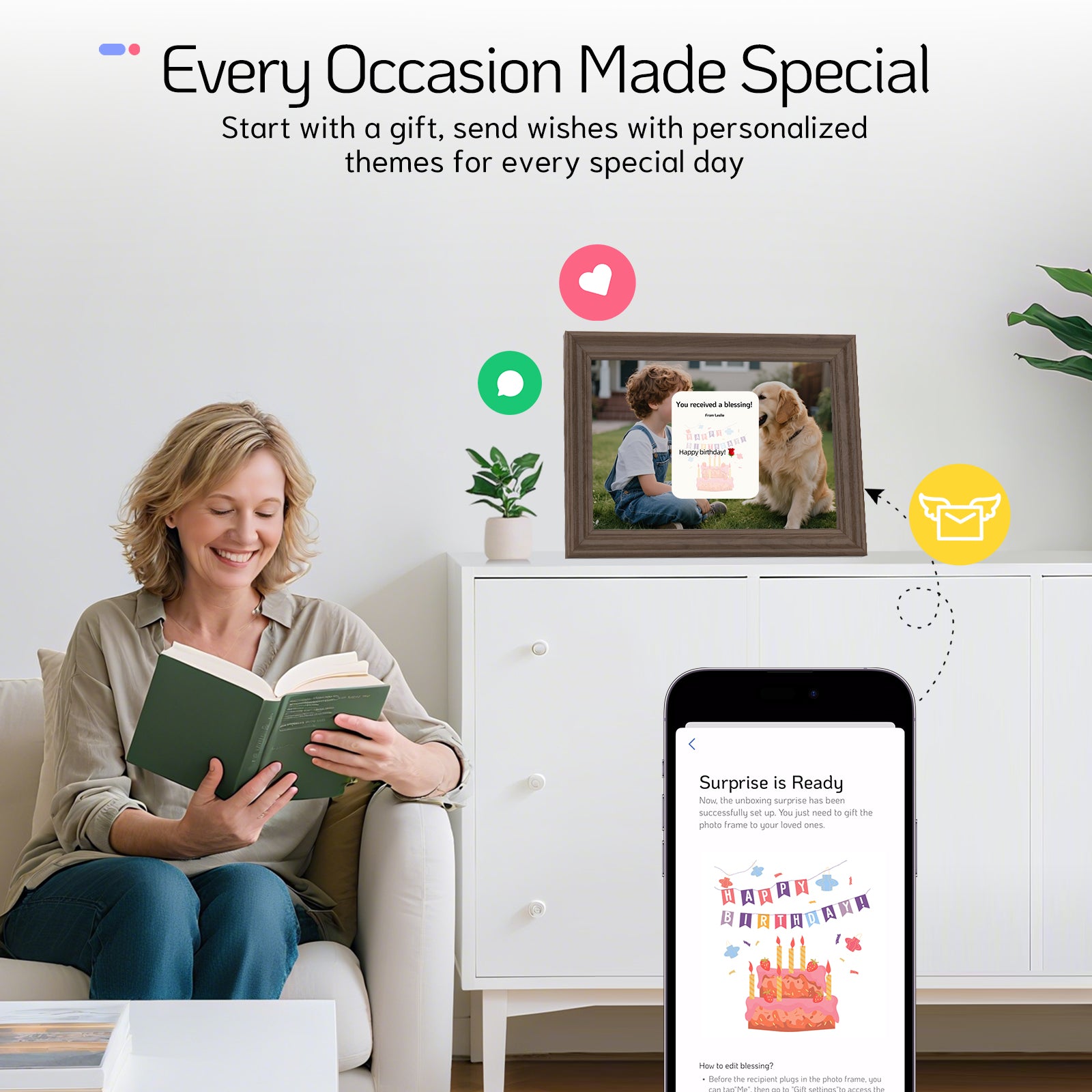 Start with a gift, send wishes with personalizedthemes for every special day.