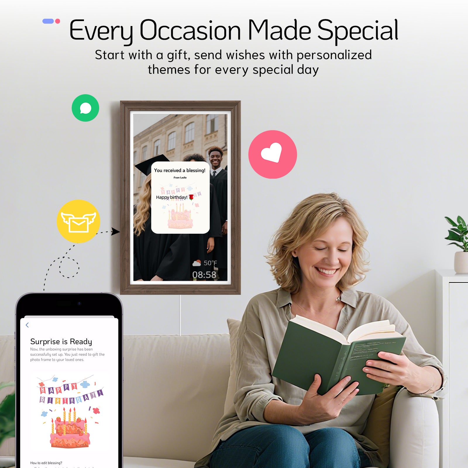 Start with a gift, send wishes with personalizedthemes for every special day.