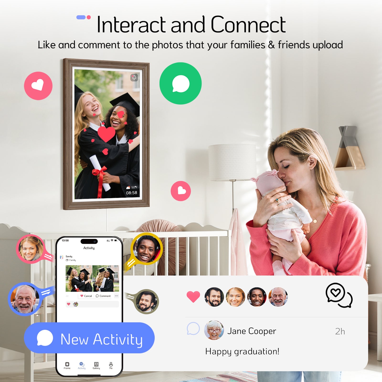 Like and comment to the photos that your families & friends upload