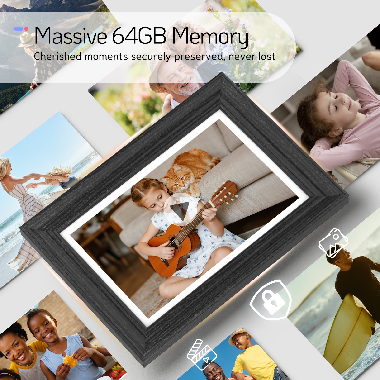 NexFoto Classic 10 | 10.1 inch Digital Picture Frame - Wood