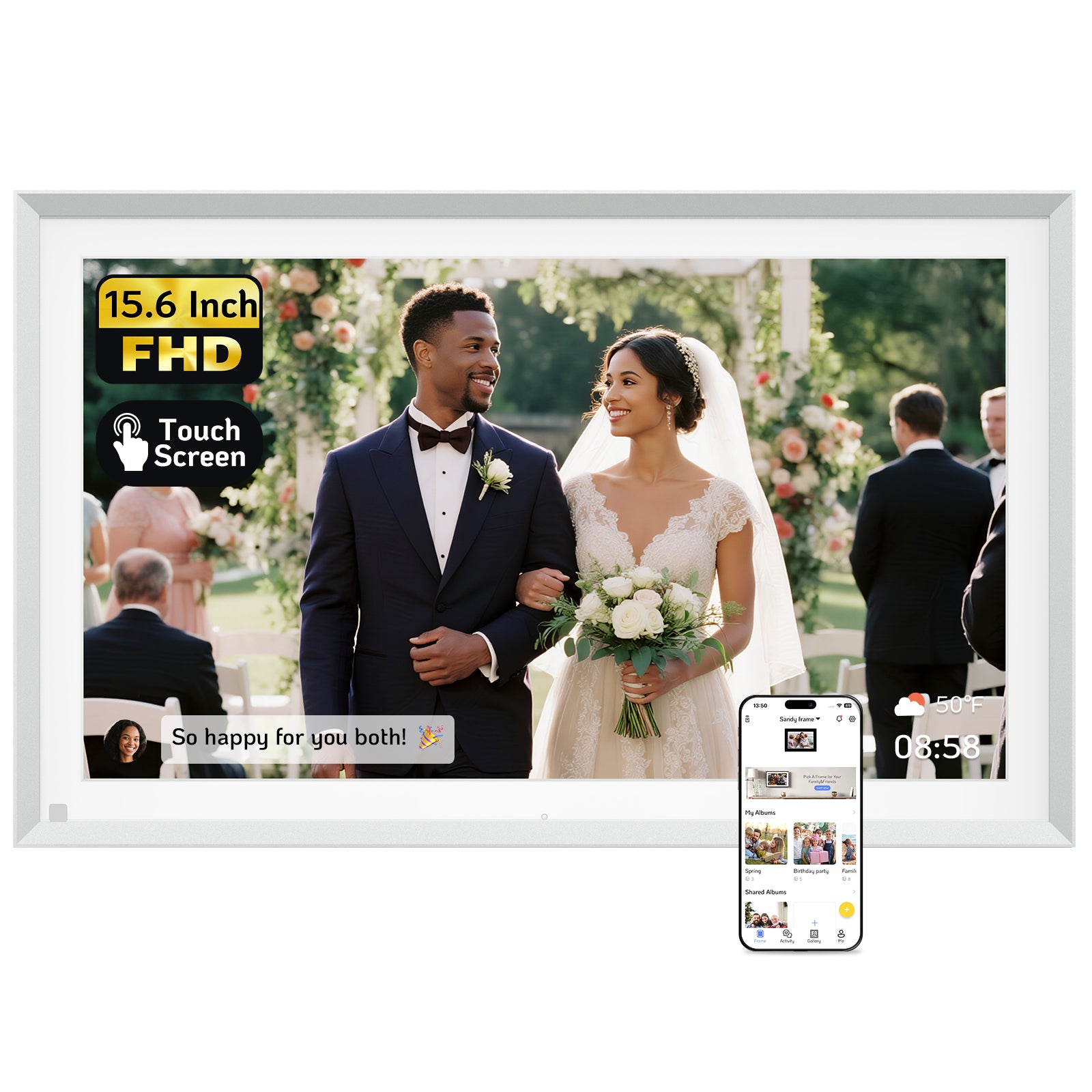 NexFoto Elite Pro 16 | 15.6 inch Digital Picture Frame - Wedding Edition