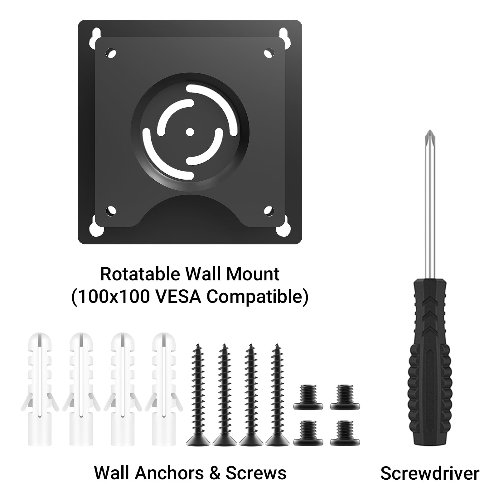 Rotatable Wall Mount for 21.5" to 32" Digital Photo Frames (VESA 100) , Black