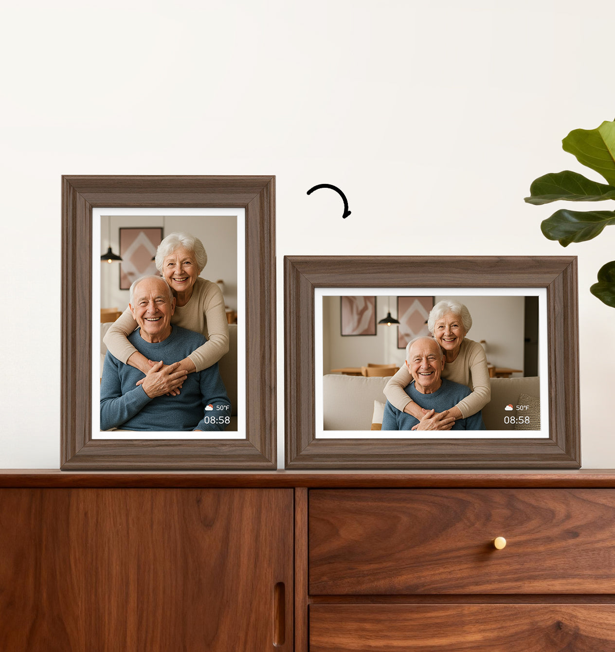 NexFoto Classic Pro 16 | 15.6 inch Digital Picture Frame - Walnut
