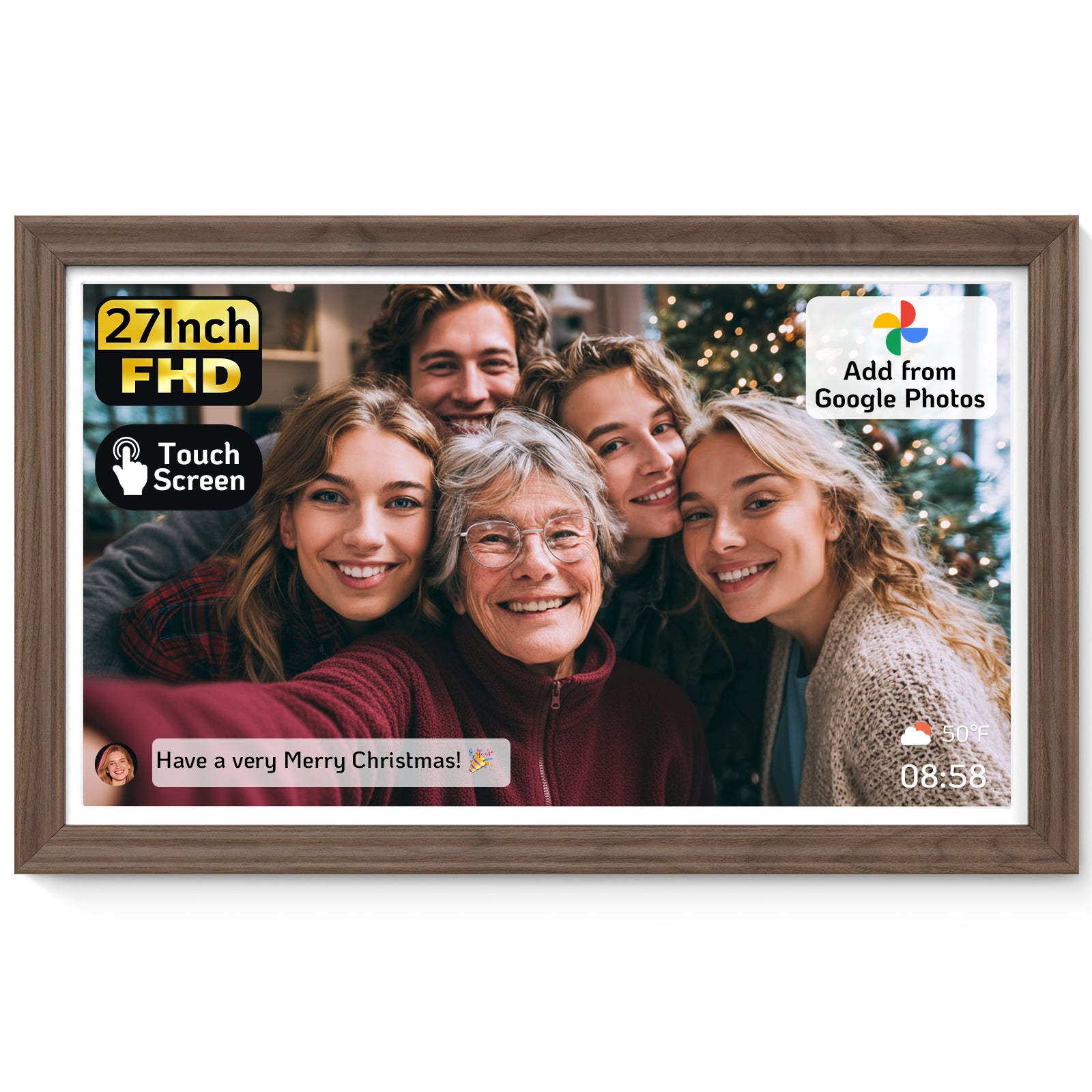 NexFoto Classic Pro | Digital Picture Frame - Walnut