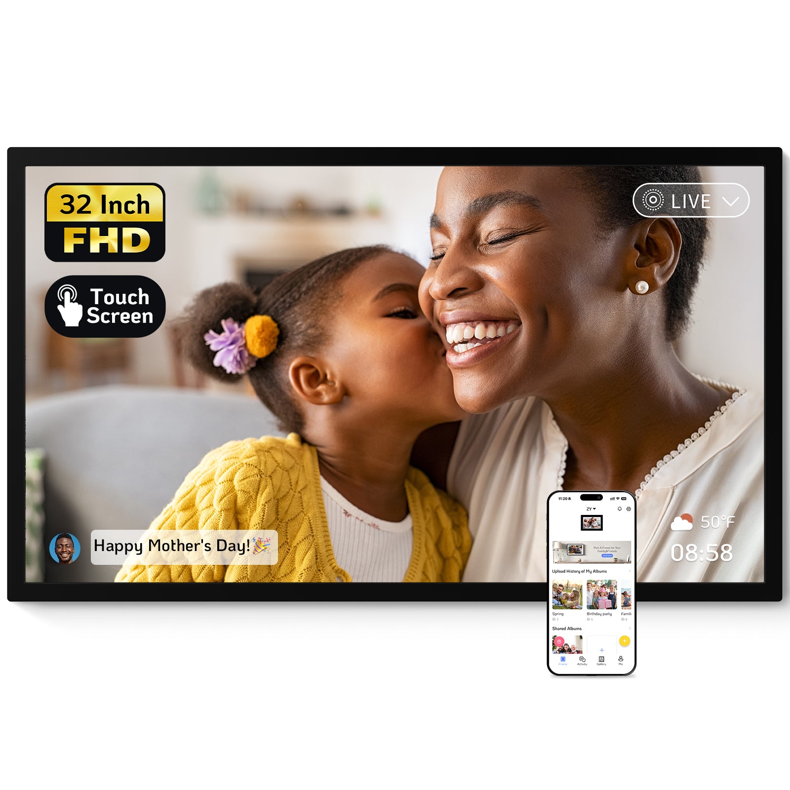 NexFoto Elite Pro 32 Max | 32 inch Digital Picture Frame