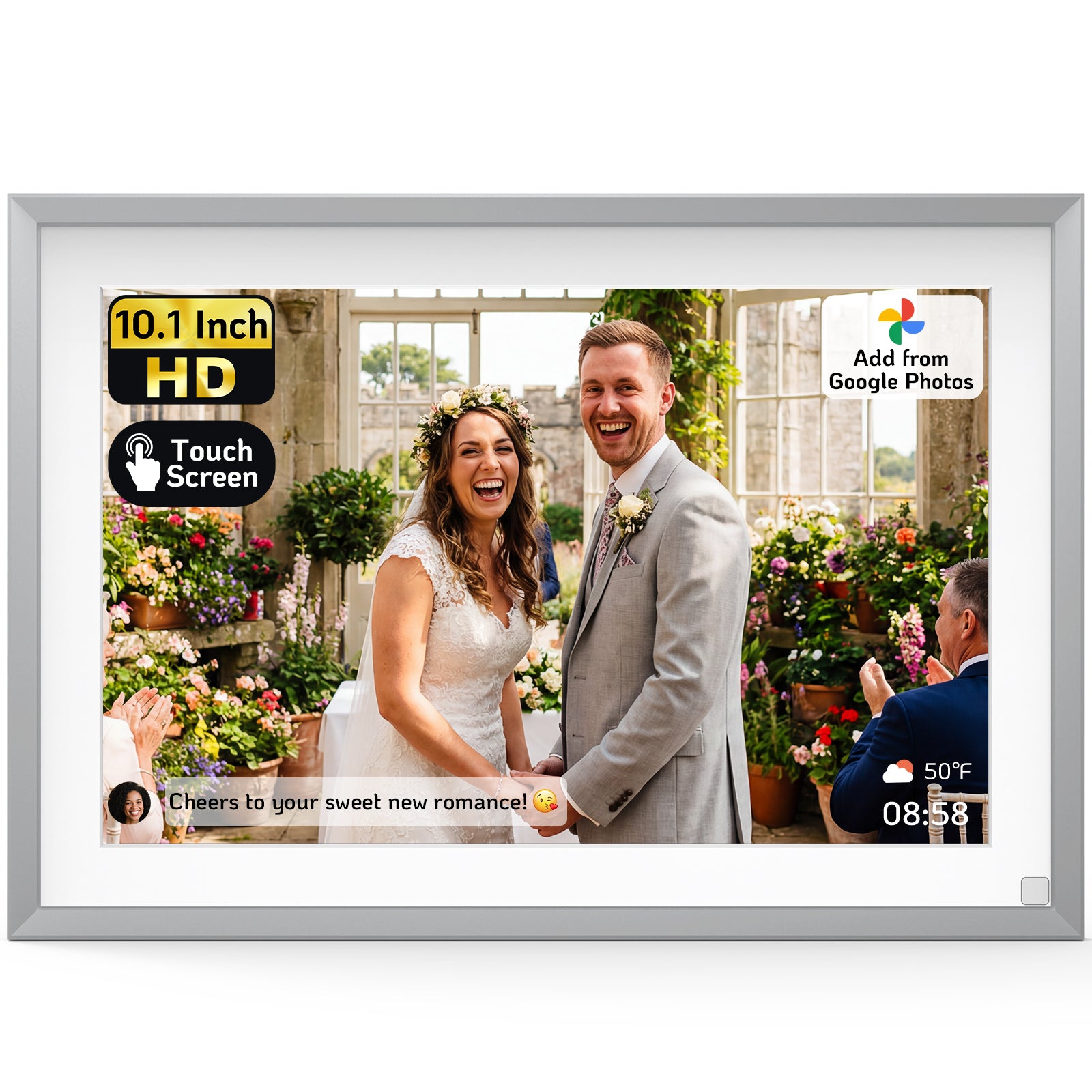 NexFoto Elite 10 | 10.1 inch  Digital Picture Frame - Silver