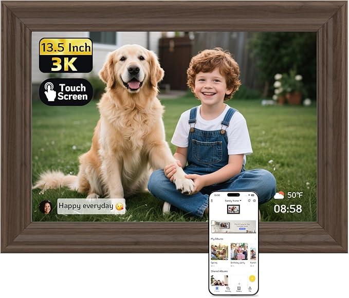 NexFoto 丨13.5 inch  Digital Picture Frame (Walnut)