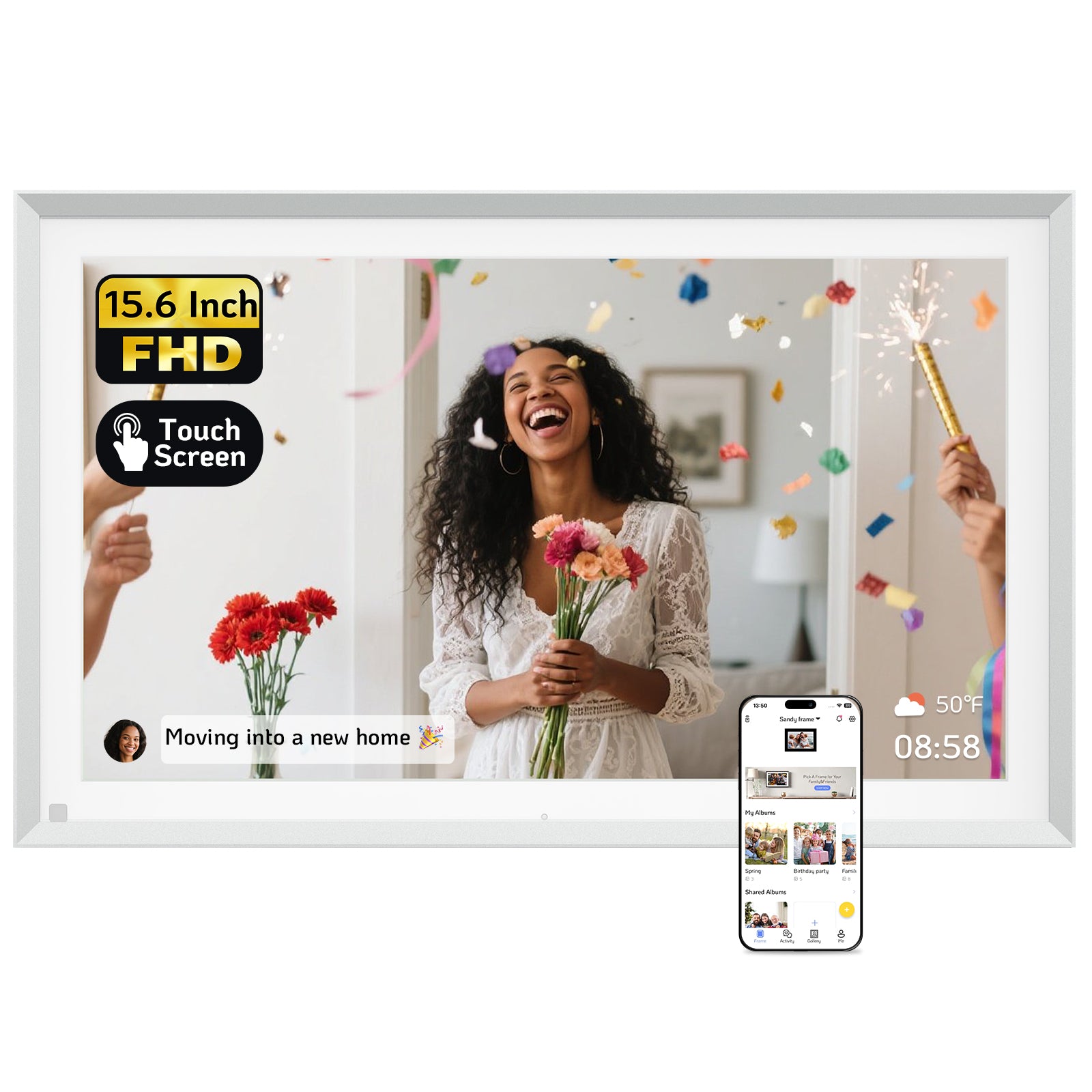 資料ページ NexFoto 17 Inch 64GB FHD Large Digital Photo Frame WiFi